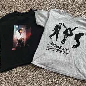Michael Jackson Graphic Tee & Black Photo Print Tee